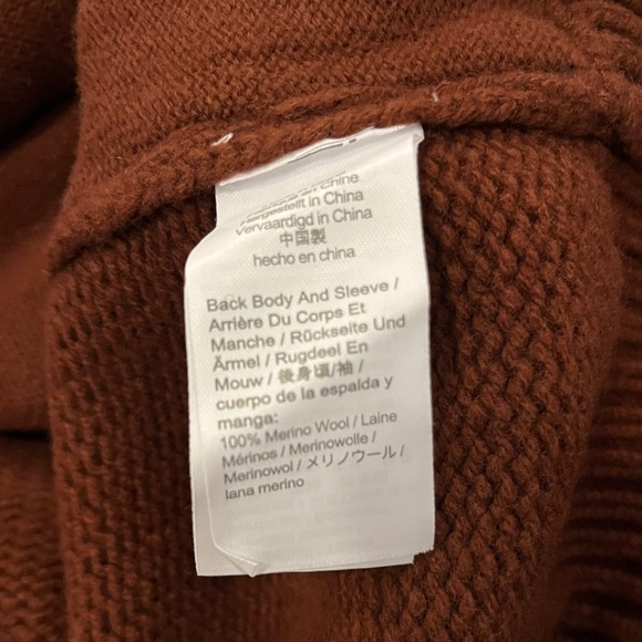 NWT J.Crew Wool V Neck Cardigan Sweater With Harris Tweed Deep Redwood M - Picture 9 of 11